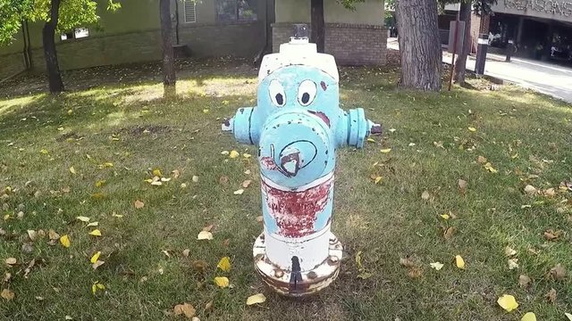 A fire hydrant turned into art in Oyen Alberta Canada.