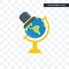 Globe vector icon isolated on transparent background, Globe logo design
