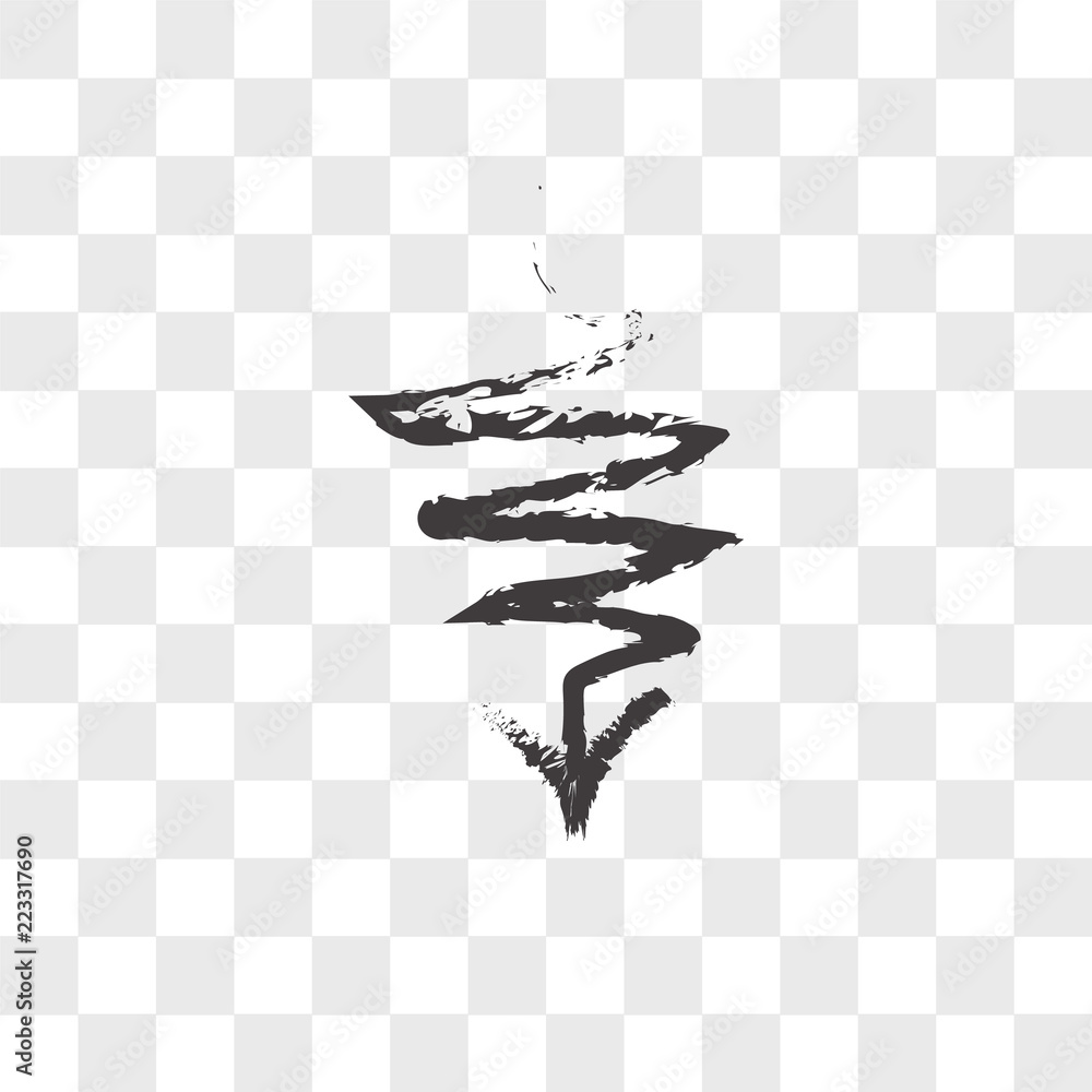 Poster sketched arrow vector icon isolated on transparent background, sketched arrow logo design