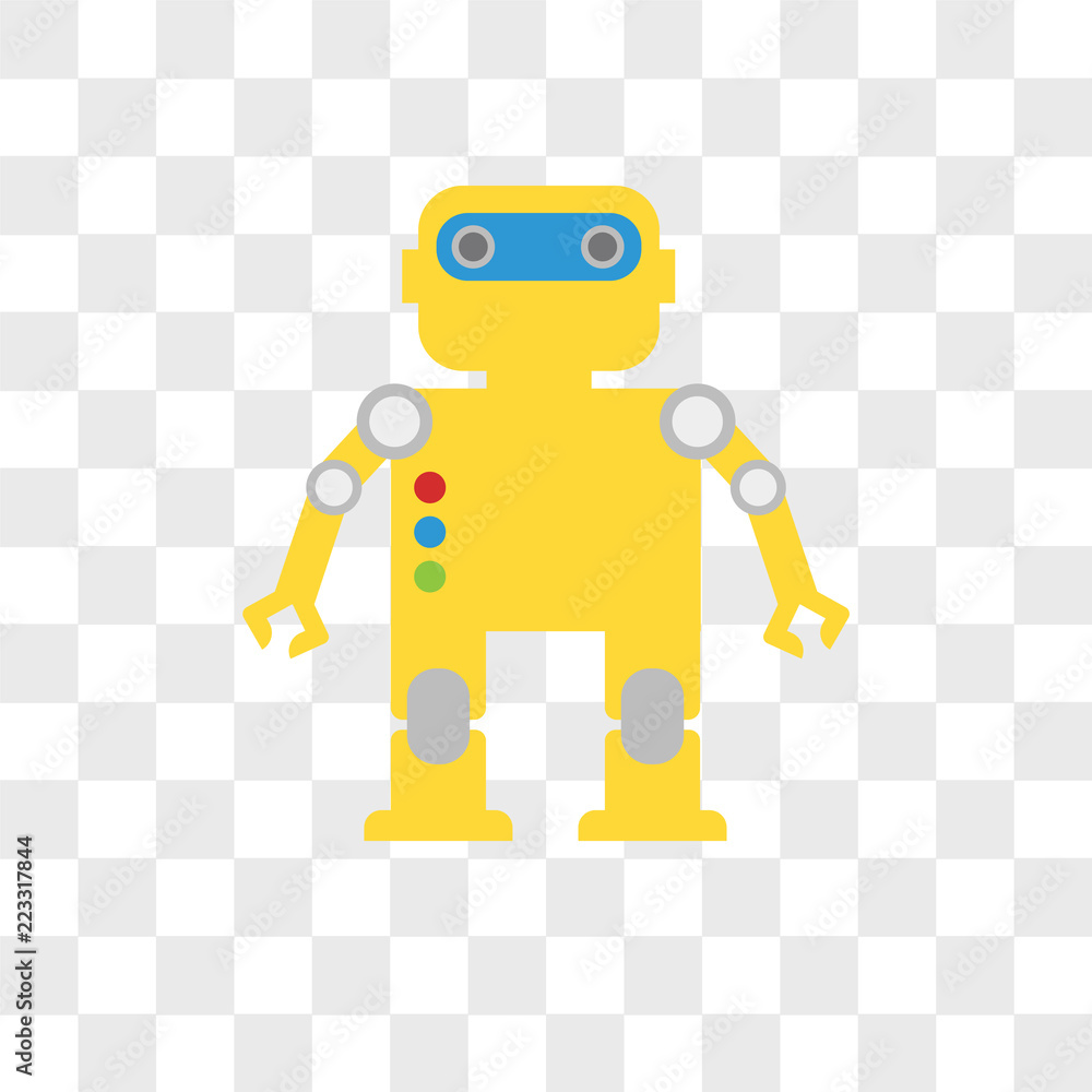 Poster robot vector icon isolated on transparent background, robot logo design