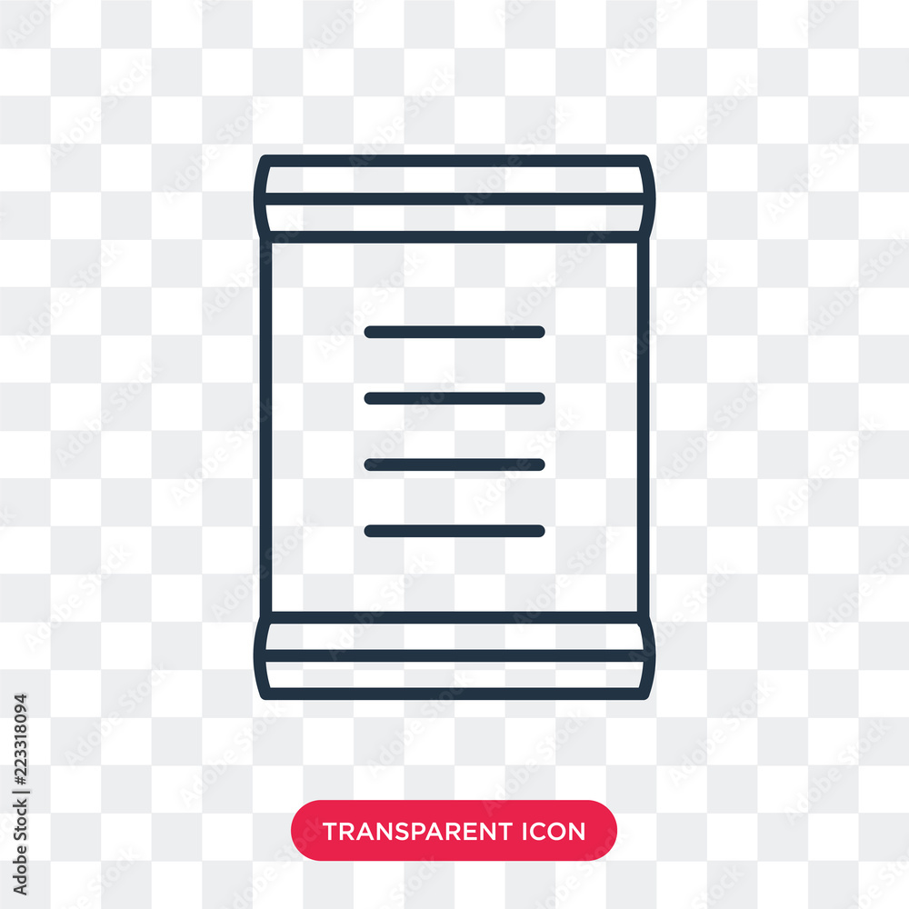 Poster scroll vector icon isolated on transparent background, scroll logo design