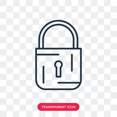 Padlock vector icon isolated on transparent background, Padlock logo design