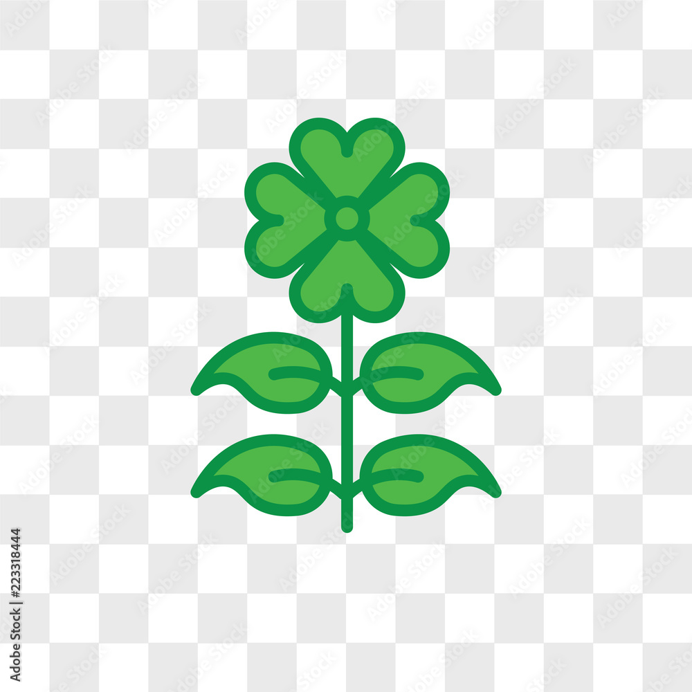 Poster clover vector icon isolated on transparent background, clover logo design