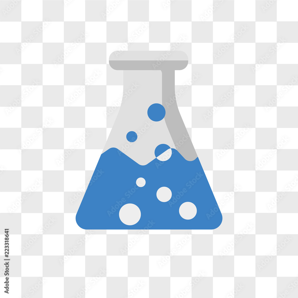 Poster flask vector icon isolated on transparent background, flask logo design
