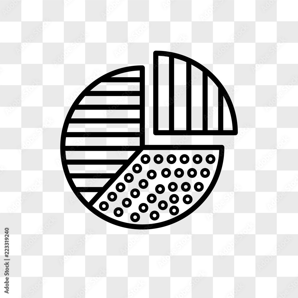 Poster pie chart vector icon isolated on transparent background, pie chart logo design