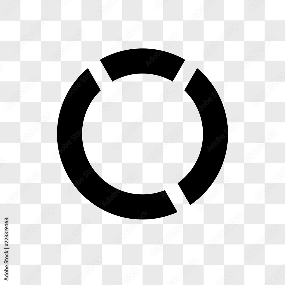 Poster pie chart vector icon isolated on transparent background, pie chart logo design