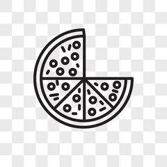 Pizza vector icon isolated on transparent background, Pizza logo design