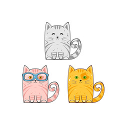 Set of cute cats