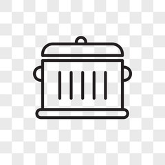 Cooking pot vector icon isolated on transparent background, Cooking pot logo design