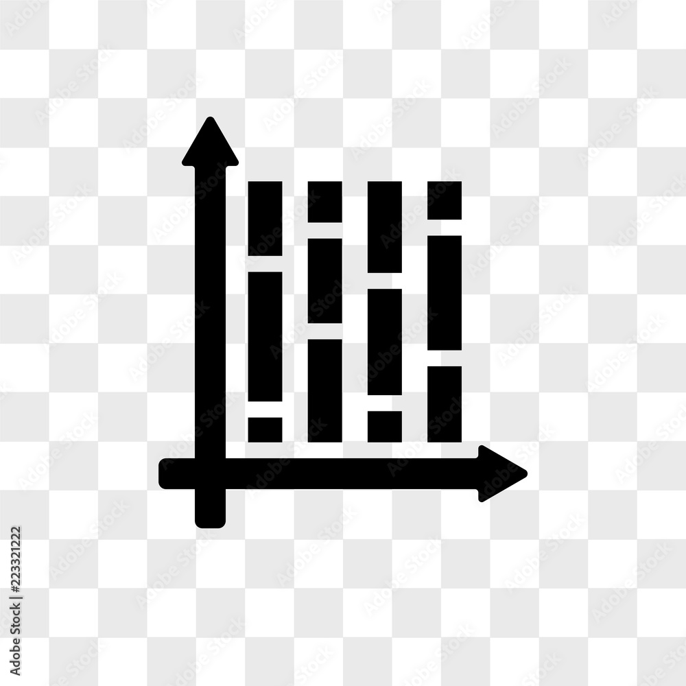 Poster bar chart vector icon isolated on transparent background, bar chart logo design