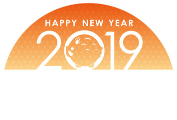 2019年　年賀状テンプレート