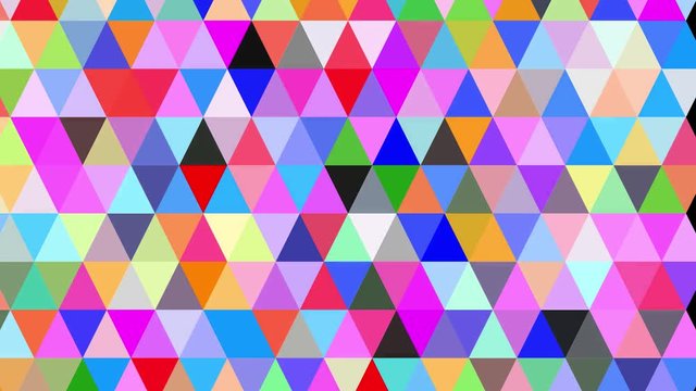 The animated background in the form of color triangles