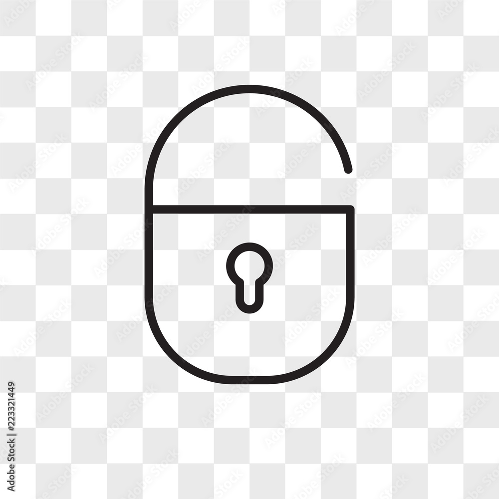 Poster lock vector icon isolated on transparent background, lock logo design