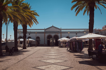 market square in tavira portugal