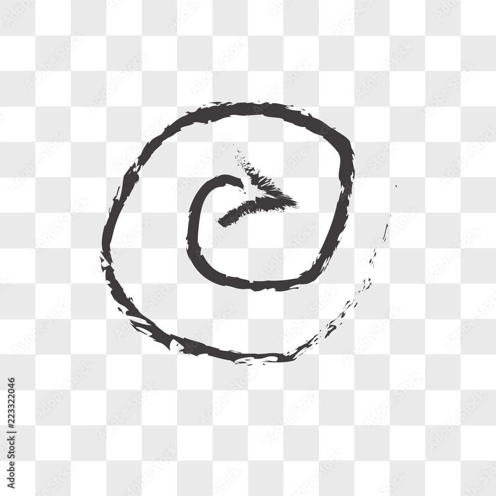 Poster sketched arrow vector icon isolated on transparent background, sketched arrow logo design