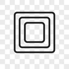 Square vector icon isolated on transparent background, Square logo design