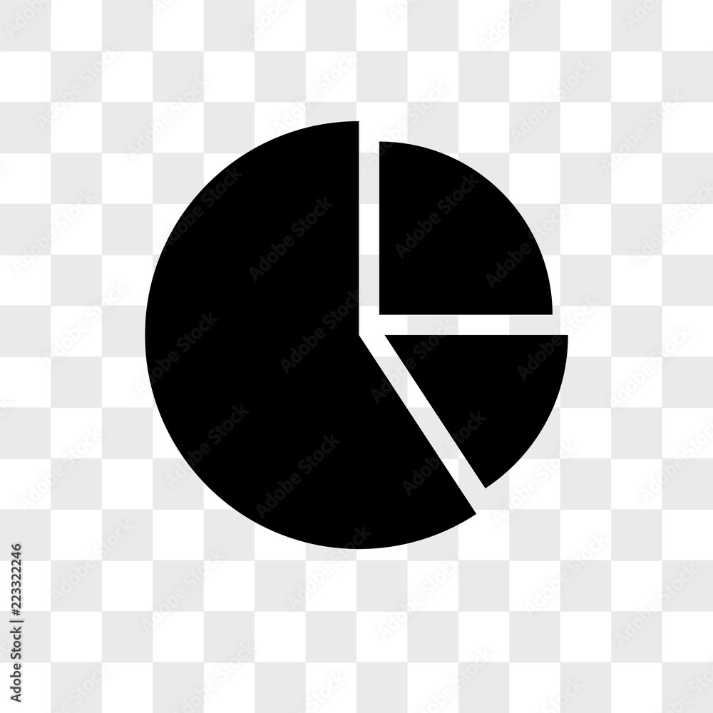 Poster pie chart vector icon isolated on transparent background, pie chart logo design