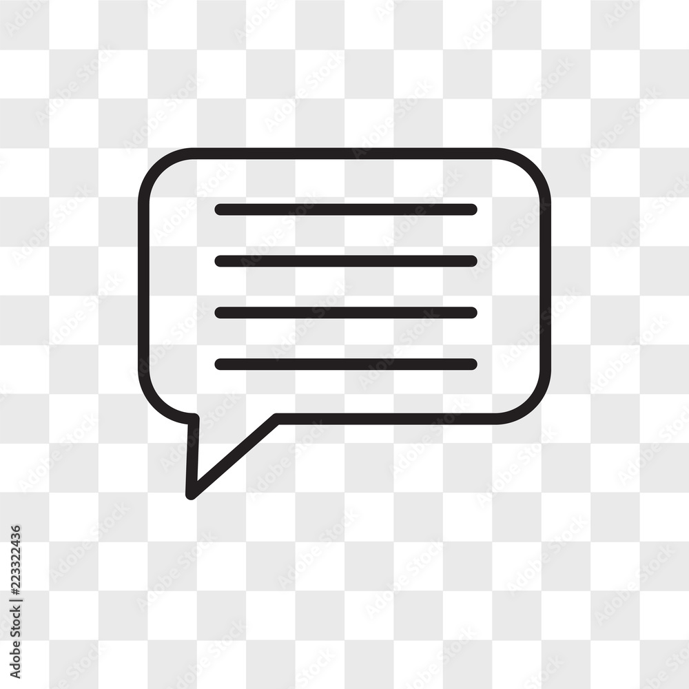 Poster speech bubble vector icon isolated on transparent background, speech bubble logo design