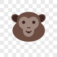 Monkey vector icon isolated on transparent background, Monkey logo design