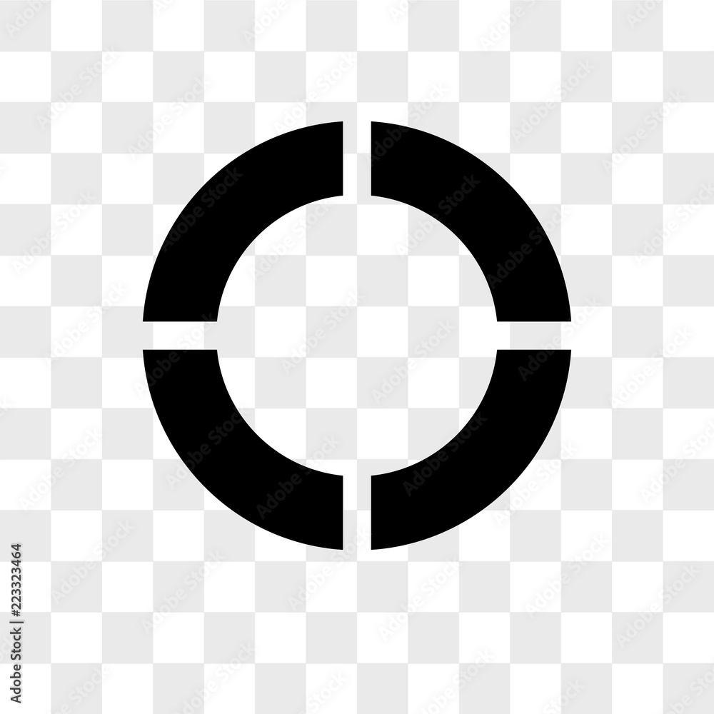 Poster pie chart vector icon isolated on transparent background, pie chart logo design