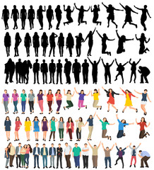 flat style people, set