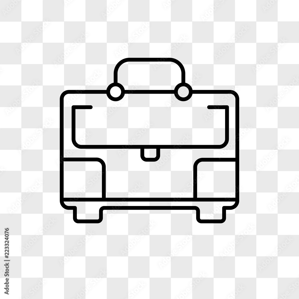 Poster toolbox vector icon isolated on transparent background, toolbox logo design