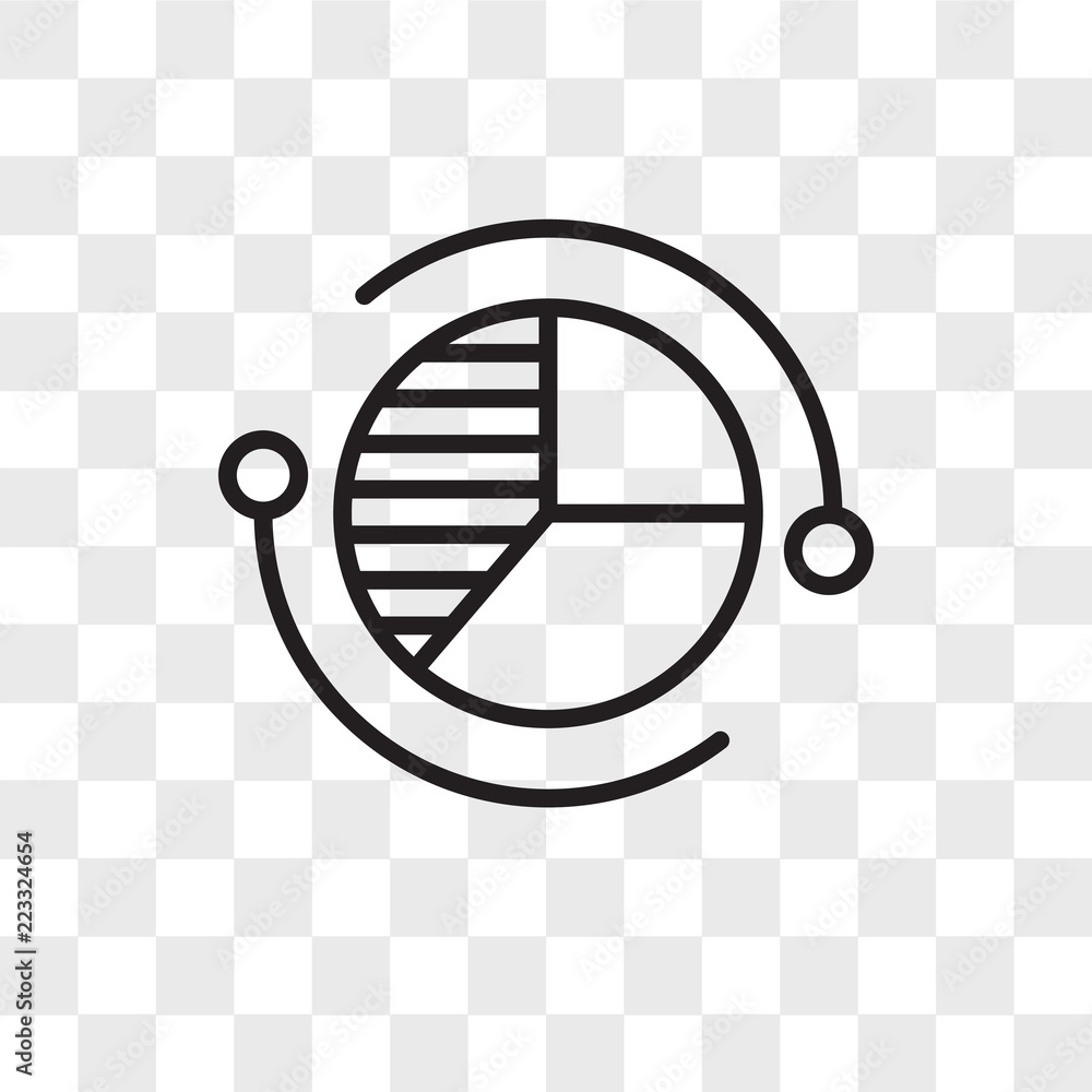 Poster pie chart vector icon isolated on transparent background, pie chart logo design