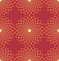 seamless tile with dots stars pattern in honey red shades