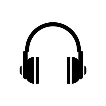 Headphones icon for simple flat style ui design
