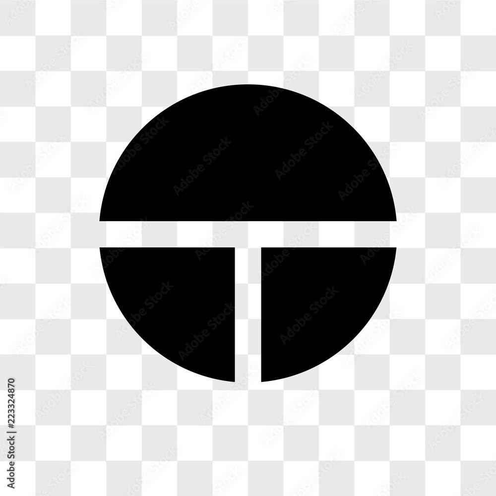 Poster pie chart vector icon isolated on transparent background, pie chart logo design