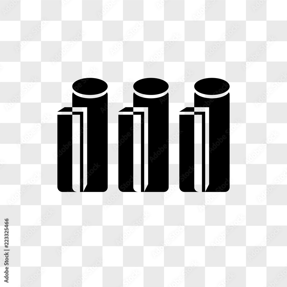 Poster bar chart vector icon isolated on transparent background, bar chart logo design