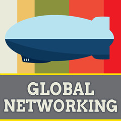 Word writing text Global Networking. Business concept for Communication network which spans the entire Earth WAN.