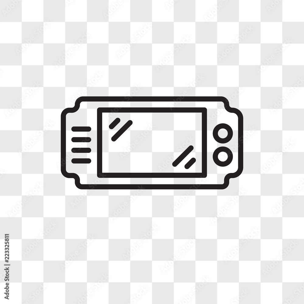 Poster game console vector icon isolated on transparent background, game console logo design