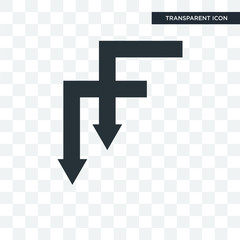 Down arrow vector icon isolated on transparent background, Down arrow logo design