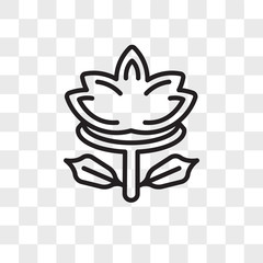 Lotus vector icon isolated on transparent background, Lotus logo design