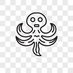Octopus vector icon isolated on transparent background, Octopus logo design