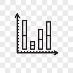Bar chart vector icon isolated on transparent background, Bar chart logo design