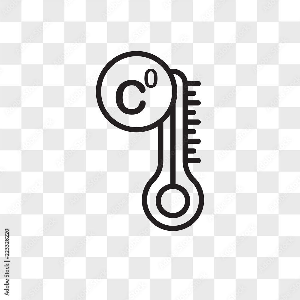 Poster thermometer vector icon isolated on transparent background, thermometer logo design