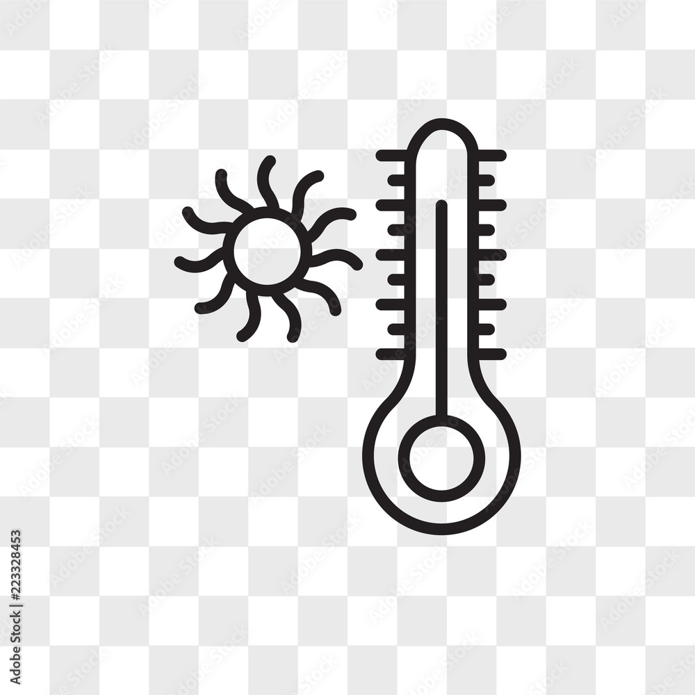 Poster temperature vector icon isolated on transparent background, temperature logo design