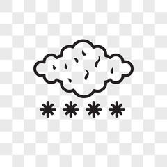 Snowing vector icon isolated on transparent background, Snowing logo design
