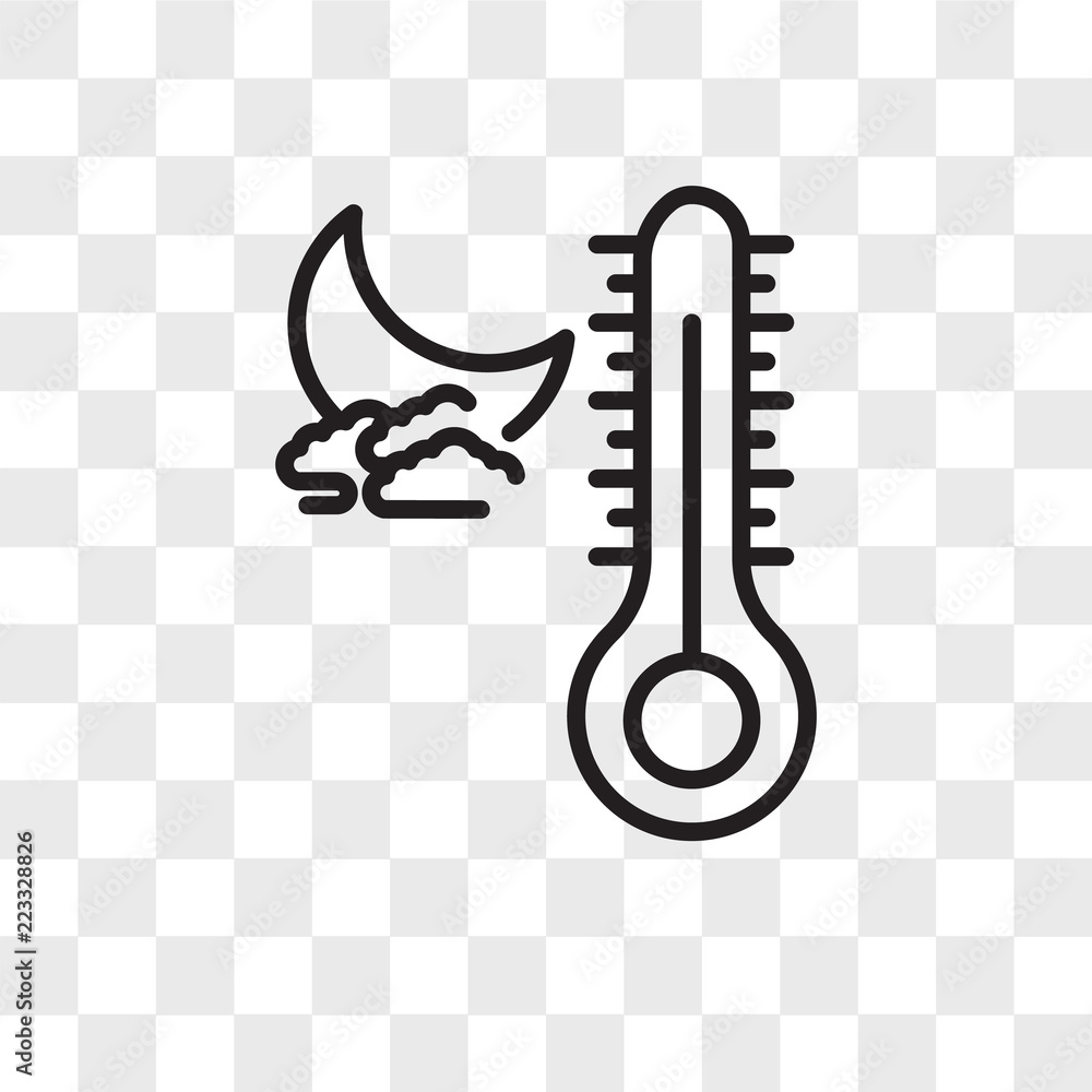 Poster temperature vector icon isolated on transparent background, temperature logo design