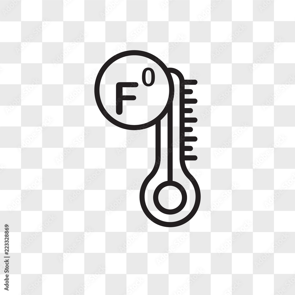 Poster thermometer vector icon isolated on transparent background, thermometer logo design