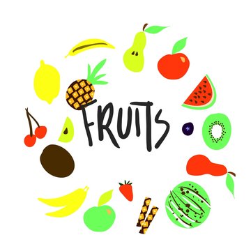Fruits background. Digital illustration for you