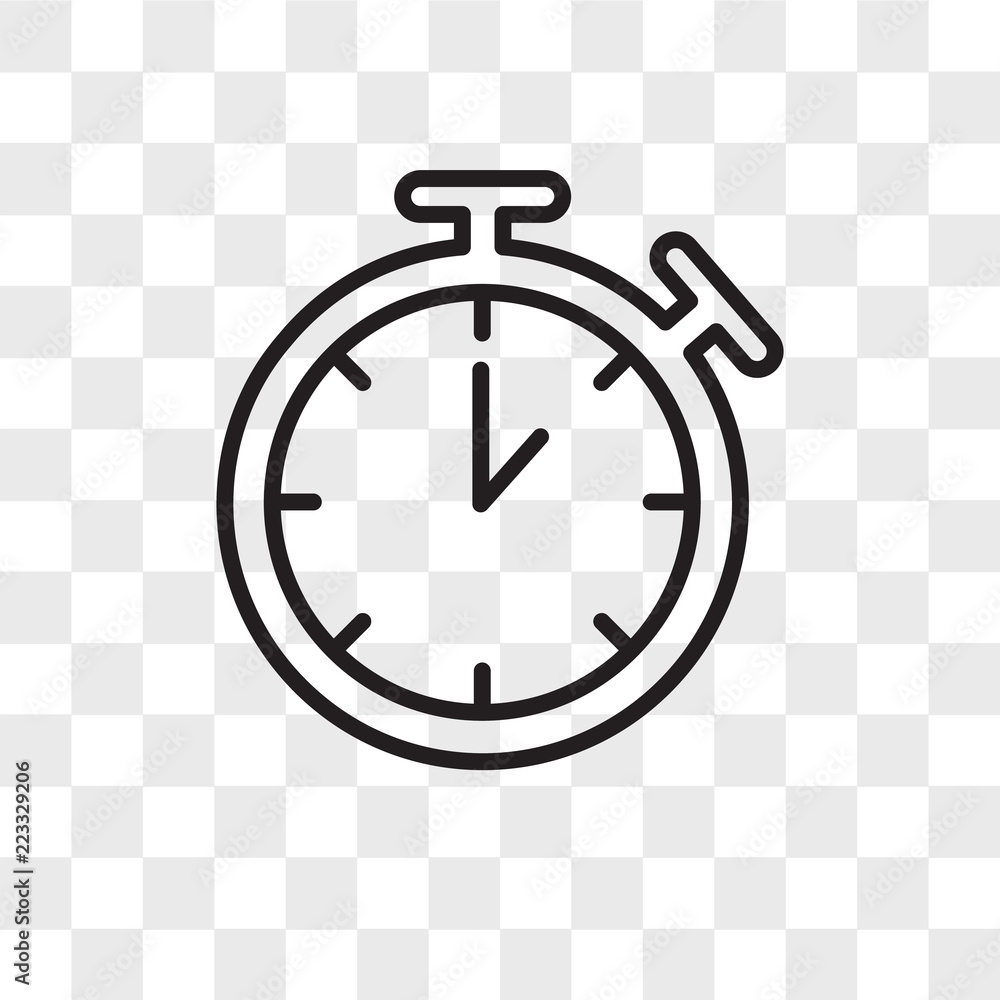 Poster timer vector icon isolated on transparent background, timer logo design
