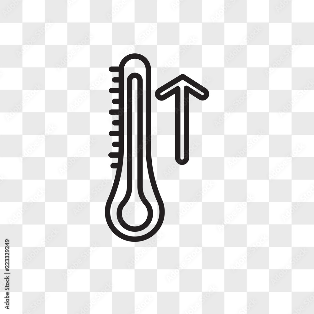 Poster thermometer vector icon isolated on transparent background, thermometer logo design