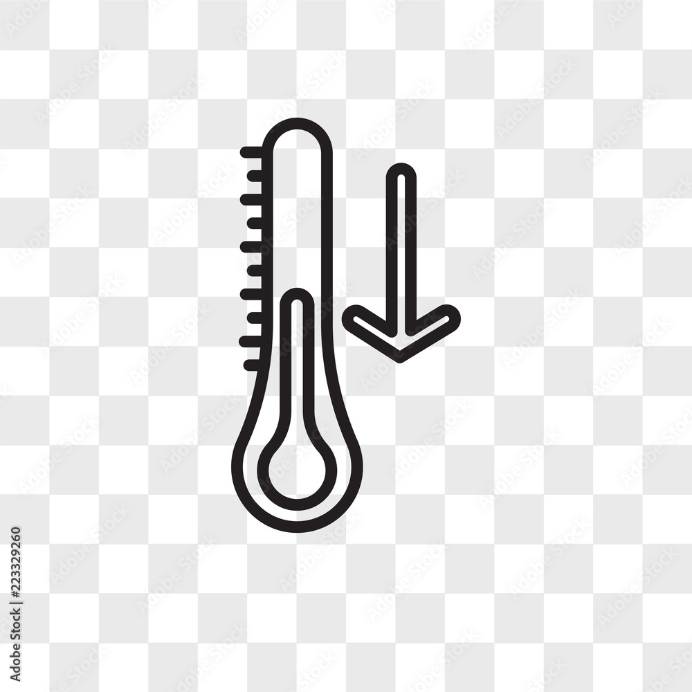 Poster thermometer vector icon isolated on transparent background, thermometer logo design