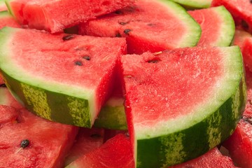 Close-Up of Fresh Slices of Watermelon