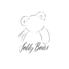 Teddy Bears - logo with bears and lettering inscription vector f