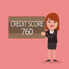 Conceptual hand writing showing Credit Score 760. Business photo text numerical expression based on level analysis of person.