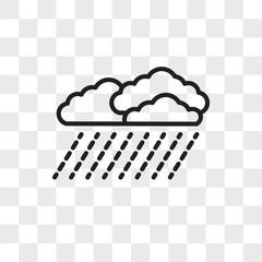 Rain vector icon isolated on transparent background, Rain logo design